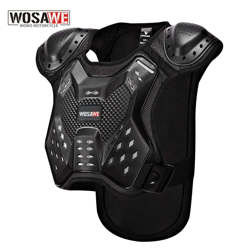 Mountain Biking Body Armour - WOSAWE キッズチェストベスト モトクロスベスト オートバイチェストバックショルダーベスト 子供用サイクリングレーシングスケートボード用