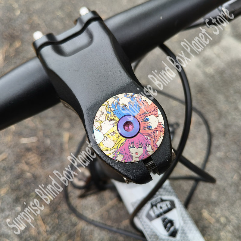 Mountain Biking In Japan - Tiアニメ周辺機器製品バイクヘッドセットトップキャップ超軽量チタン合金アニメ漫画柄マウンテンロードバイクヘッド用T