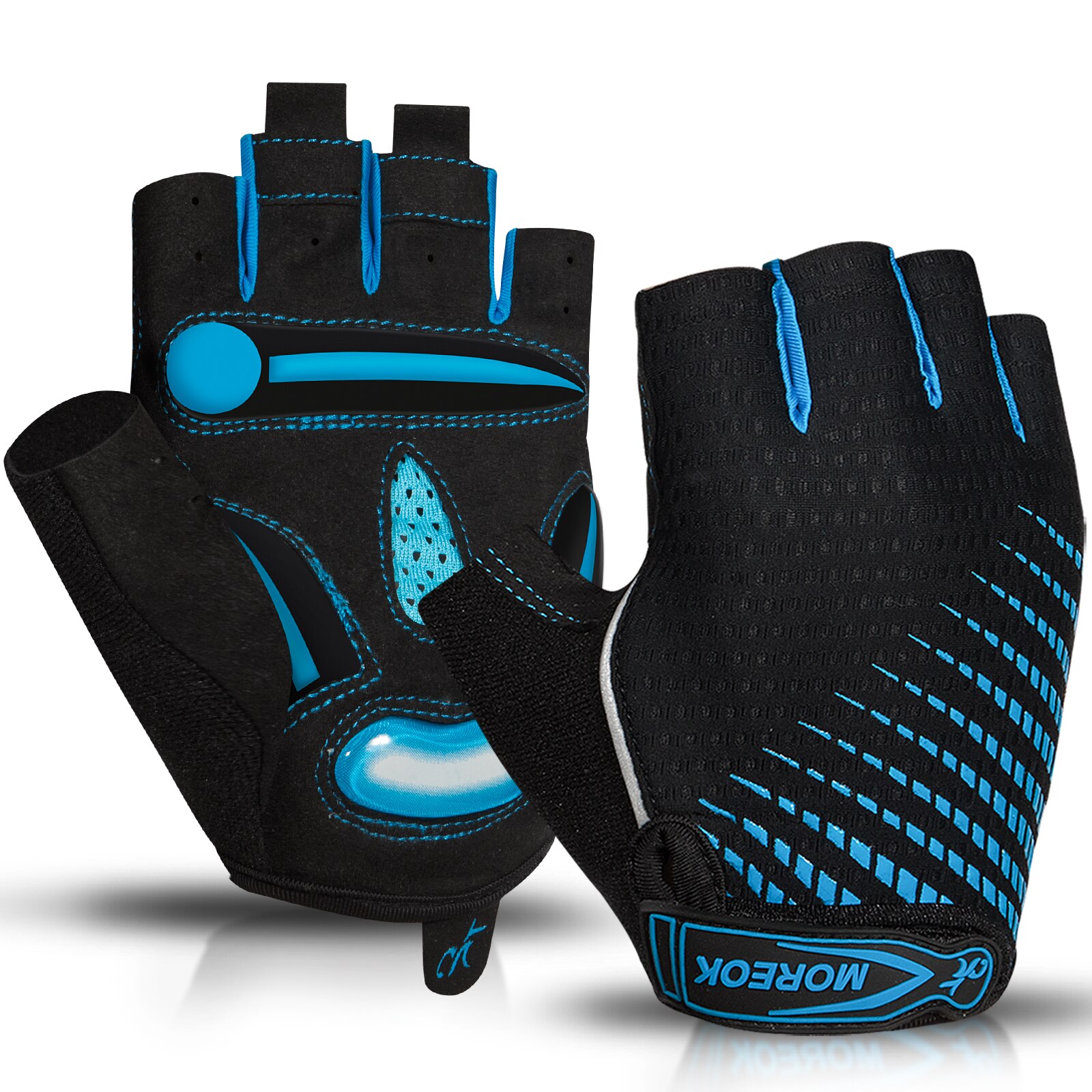 Mountain Biking Gloves - Moreokサイクリング用手袋,通気性のある自転車用手袋,5mmゲルパッド滑り止めマウンテンバイク用手袋mtbロードバイク用手袋男性用女性用