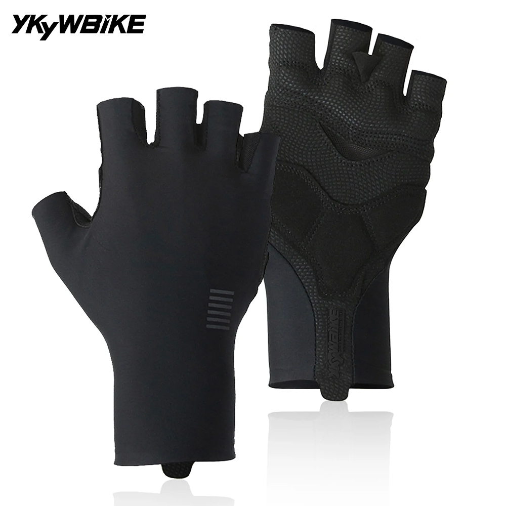Mountain Biking Gloves - Ykywbike-男性用の通気性のある耐衝撃性サイクリンググローブ、mtbバイクグローブ、ハーフフィンガースポーツライディンググローブ、自転車グローブ、304