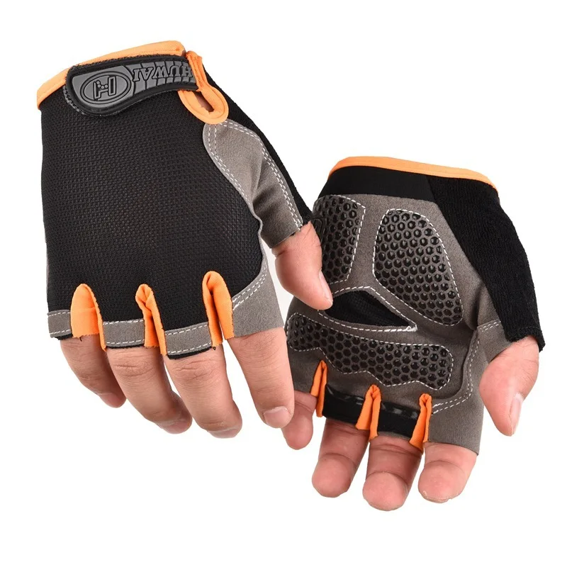 Mountain Biking Gloves - 1 ペアアンチスリップサイクリング手袋通気性ハーフフィンガーレス手袋 Mtb 手袋日焼け止め弾性屋外スポーツ自転車手袋