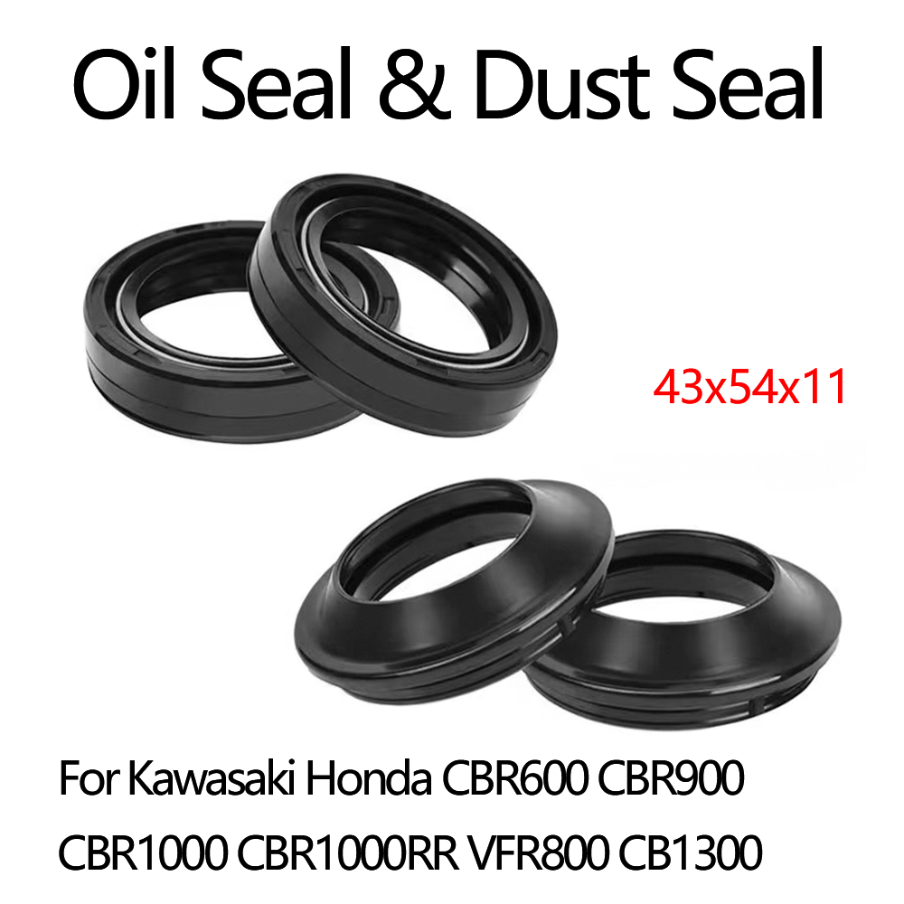 Fork Oil Seal - カワサキホンダ用フロントフォーク,オイルシールとダストカバー,cbr600,cbr900,cbr1000rr,vfr800,cb1300,cbr 600, 900, 43x54x11, 43x11