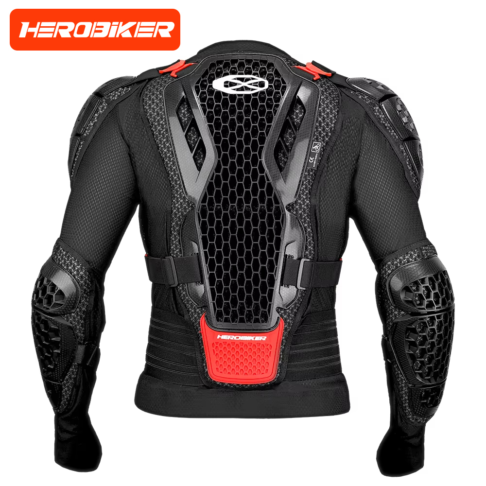 Mountain Biking Body Armour - オフロードバイク用アーマー、落下防止胸部・背中保護付き、通気性と耐摩耗性に優れたバイク用ジャケットパンツ