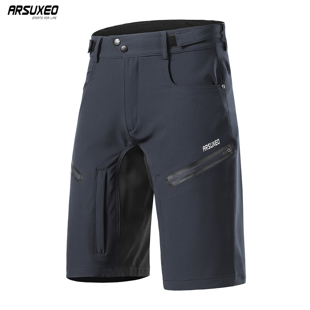 Mountain Biking Body Armour - ARSUXEO メンズ サイクリング ショーツ ルーズフィット MTB