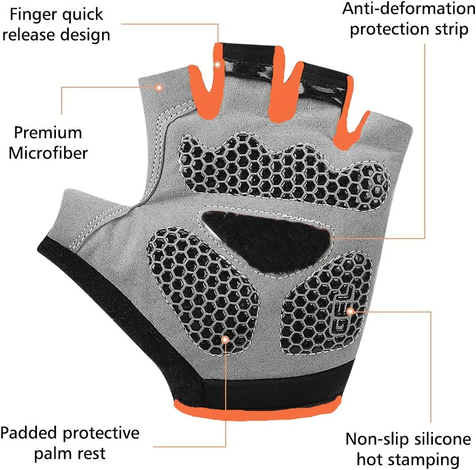 1 ペアアンチスリップサイクリング手袋通気性ハーフフィンガー - Mountain Biking Gloves のレビューと価格