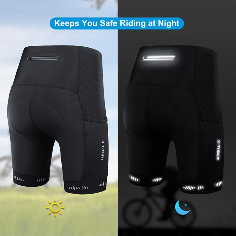 X-TIGER男性用サイクリングショーツバックポケット付き5 - Mountain Biking Body Armour のレビューと価格