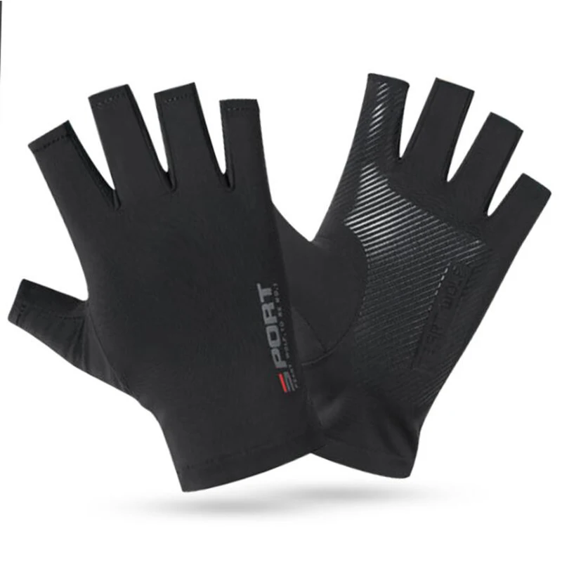 1ペアハーフフィンガーサイクリンググローブ抗スリップ抗汗ゲル - Mountain Biking Gloves のレビューと価格